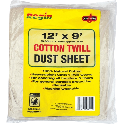 12 x 9 Cotton Twill Dust Sheet