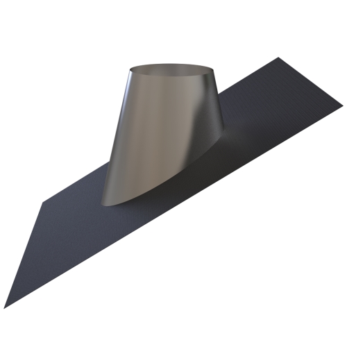 Lead Free Flashing 20° to 45°, S/S Cone, Black Base  - Ø 175 OD (125mm ID)