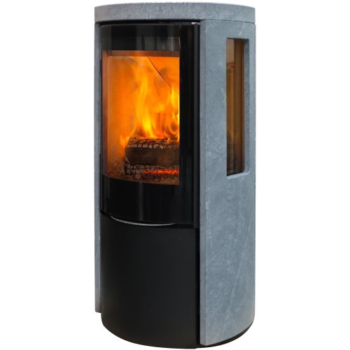 Cozy Modern Soapstone with side glass - BLACK