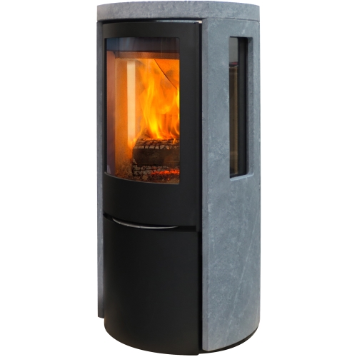 Cozy Classic Soapstone with side glass - BLACK