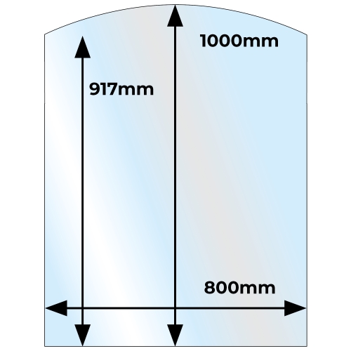 Curved Glass Hearth - 12mm x 1000mm x 800mm