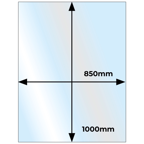 Rectangular Glass Hearth - 12mm x 850mm x 1000mm