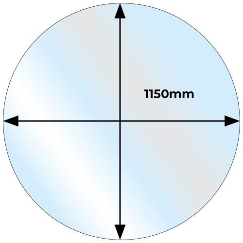 Circular Glass Hearth - 12mm x 1150mm Dia.