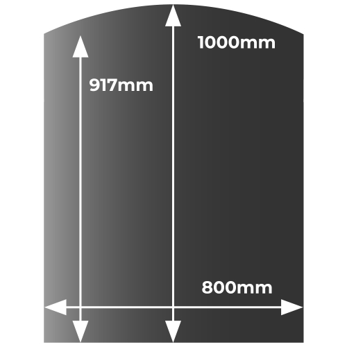 Smoked - Curved Glass Hearth - 12mm x 1000mm x 800mm