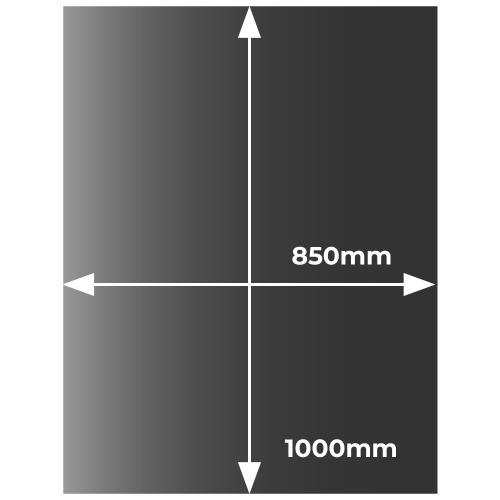 Smoked - Rectangular Glass Hearth - 12mm x 850mm x 1000mm