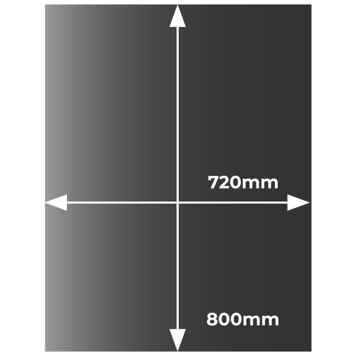 Smoked - Rectangular Small Glass Hearth - 12mm x 800mm x 720mm