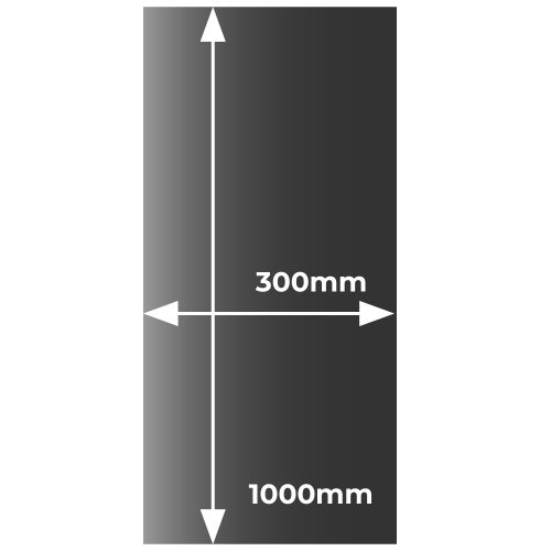 Smoked - Insert Glass Hearth - 12mm x 1000mm x 300mm