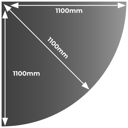 Smoked - Quarter Circle Glass Hearth - 12mm x 1100mm x 1100mm