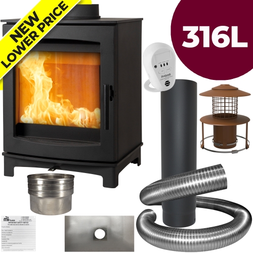 Medium Tinderbox Wood Stove with 316L Installer Pack