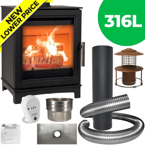 Skiddaw Wood Stove with 316L Installer Pack