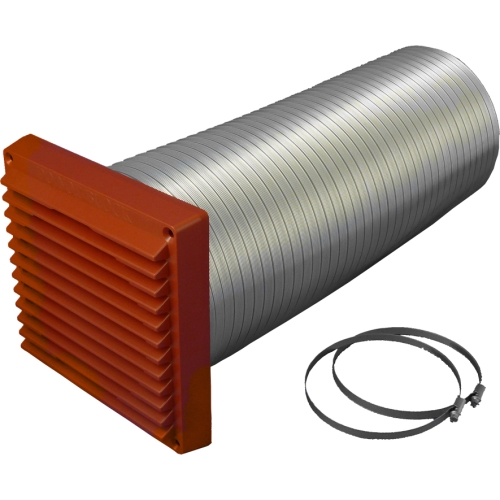 100mm Direct Ventilation Kit 6x6 Louvre Grill, Terracotta