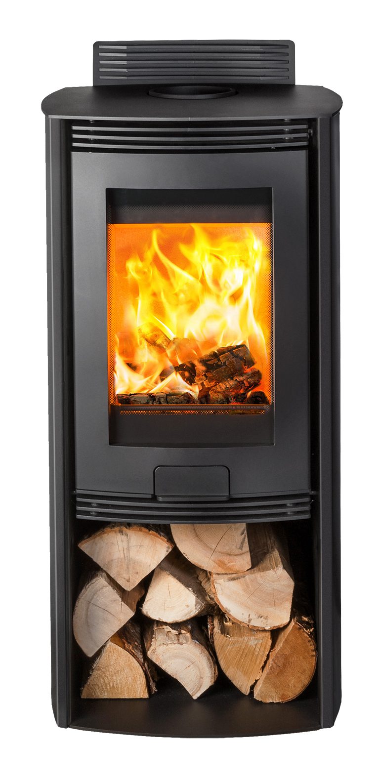 R4 Euro Eco with Curved Black Sides - Di Lusso Wood Burning Stove